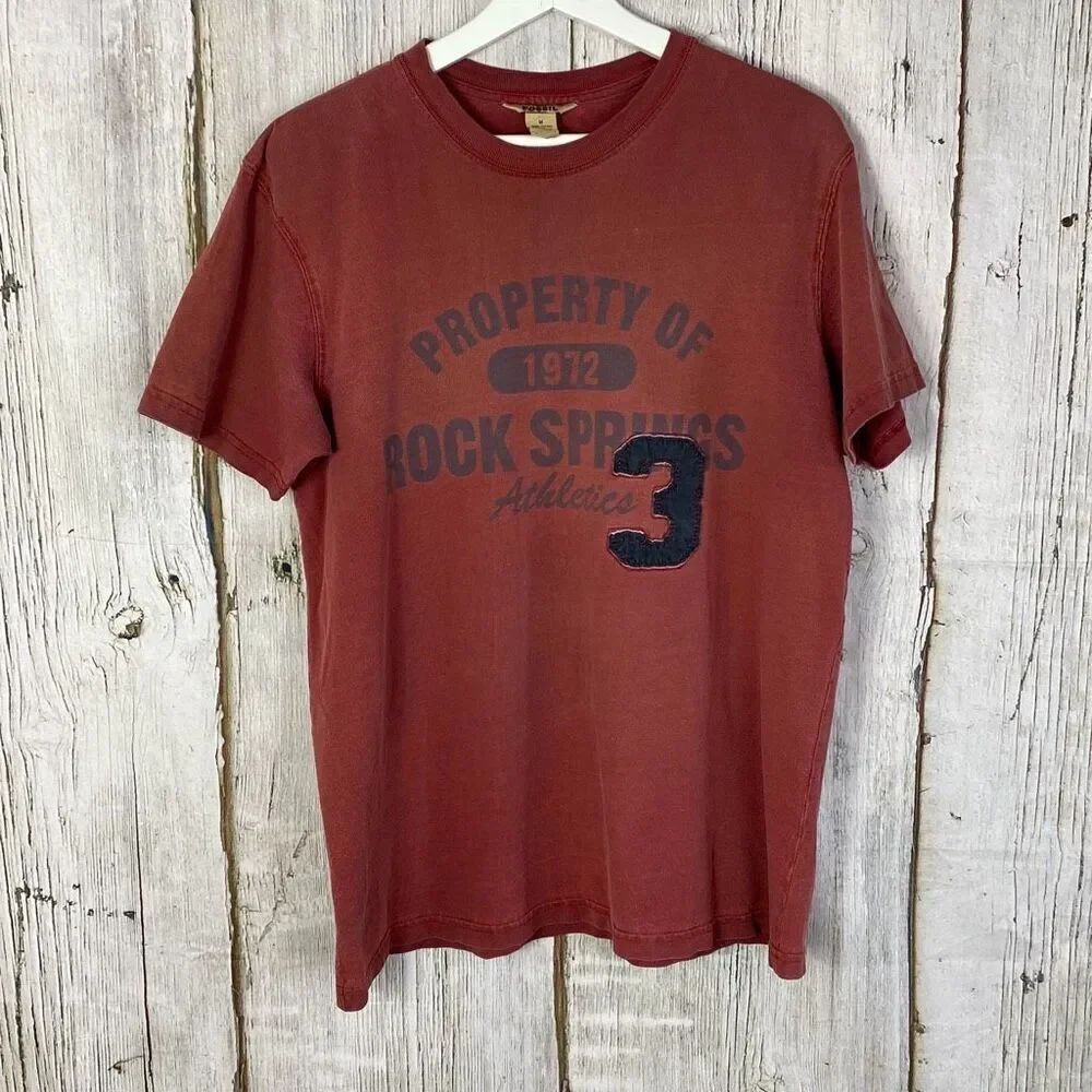 Vintage Fossil Patch T Shirt Y2K Size Medium C